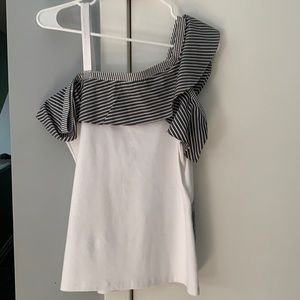 I.N.C size small. White with dark gray ruffle